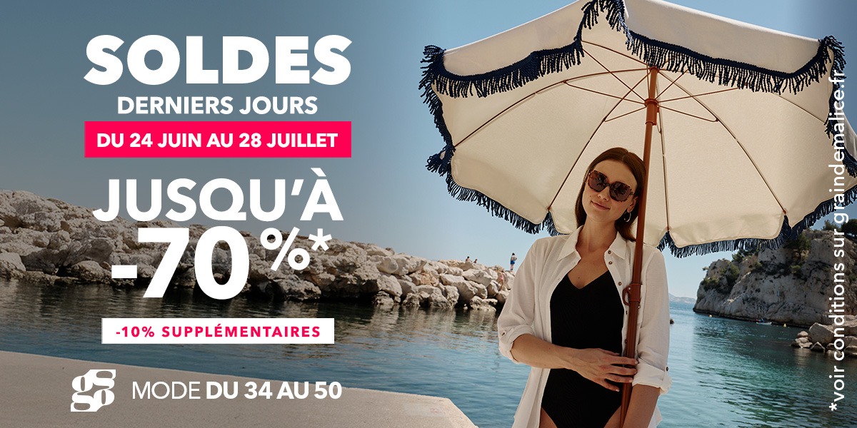 3ᵉ démarque : jusqu'à -70 % chez Grain de Malice !